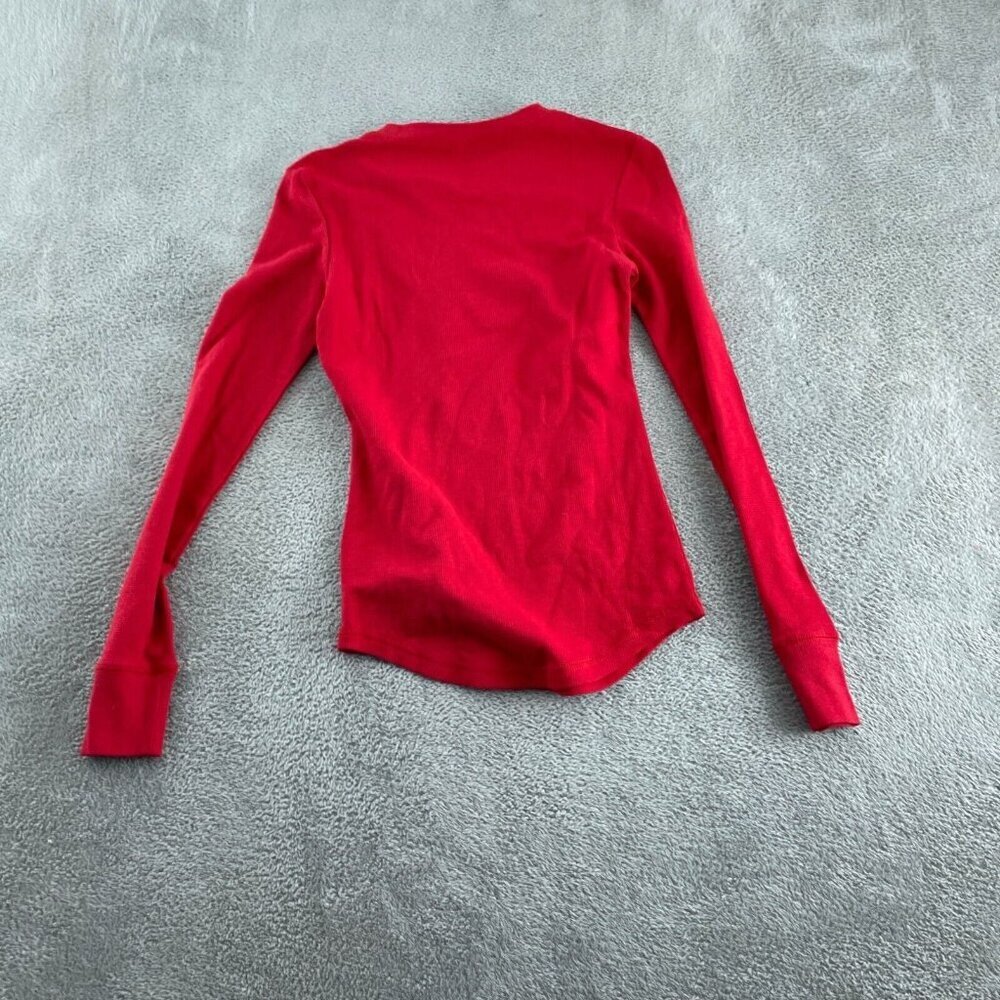 Betty Boop Junior Red Long Sleeve Thermal Top With Glitter "Hottie" Graphic 1457 - Picture 2 of 8
